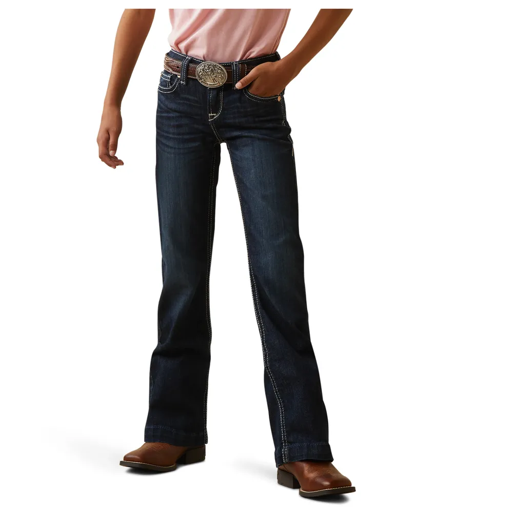 10043205 Ariat Girls' REAL Ryki Wide Leg Trouser Jean - Nightshade
