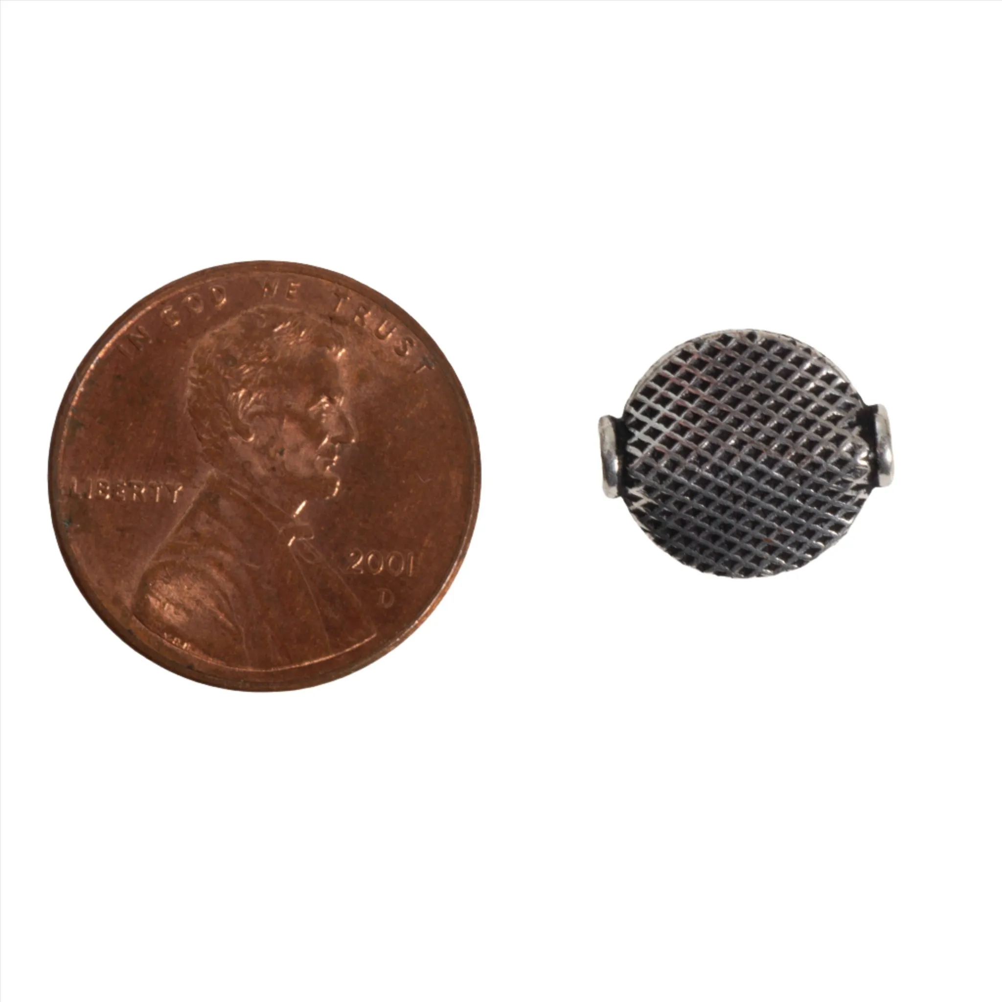 10mm Textured Flat Disc Bead - Made of Copper - Sold Individually - CS1922