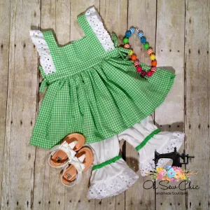 12 month Gingham Tunic & Bloomer Set