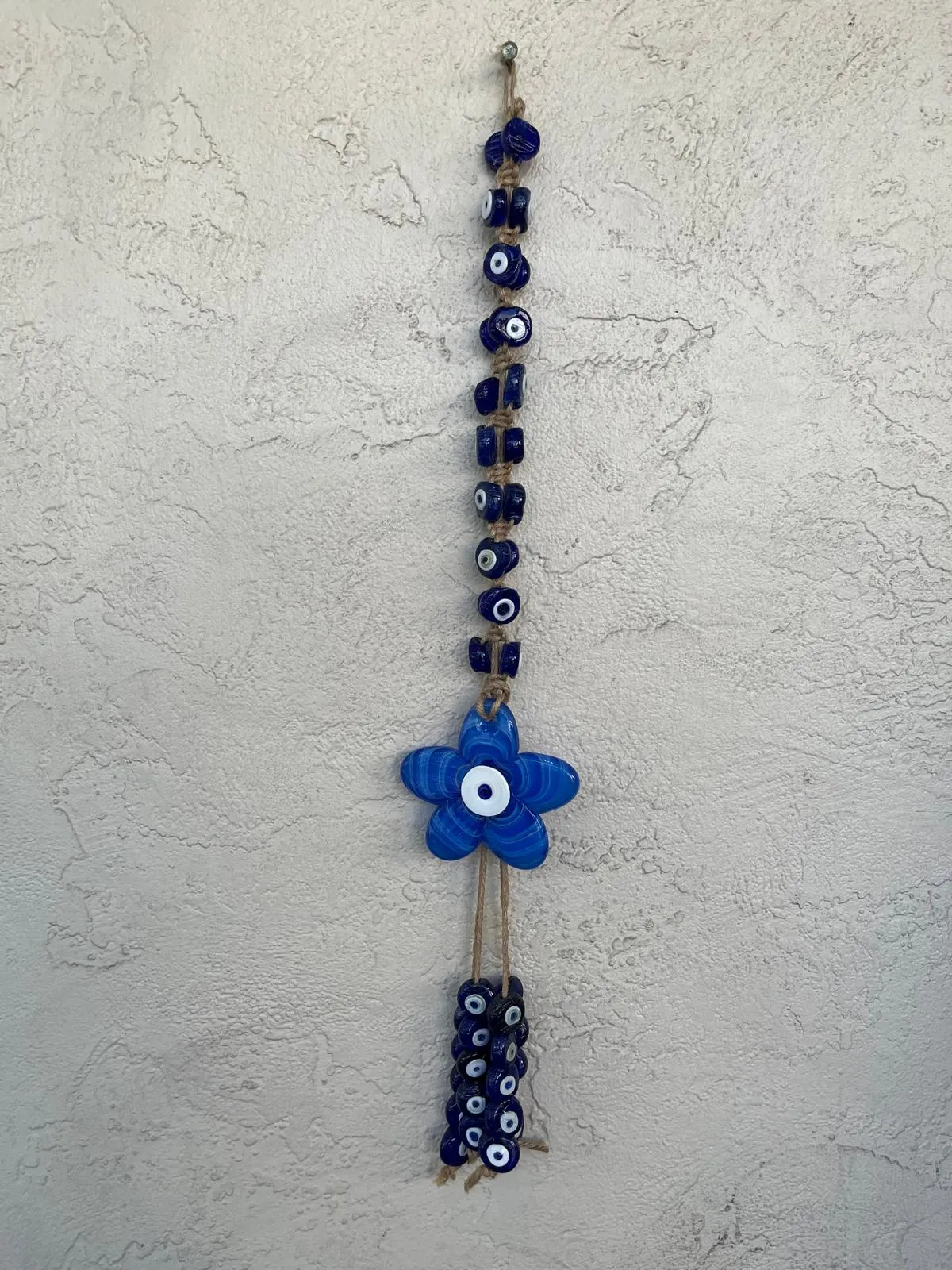 41 Flower Blue Glass Evil Eye Beads