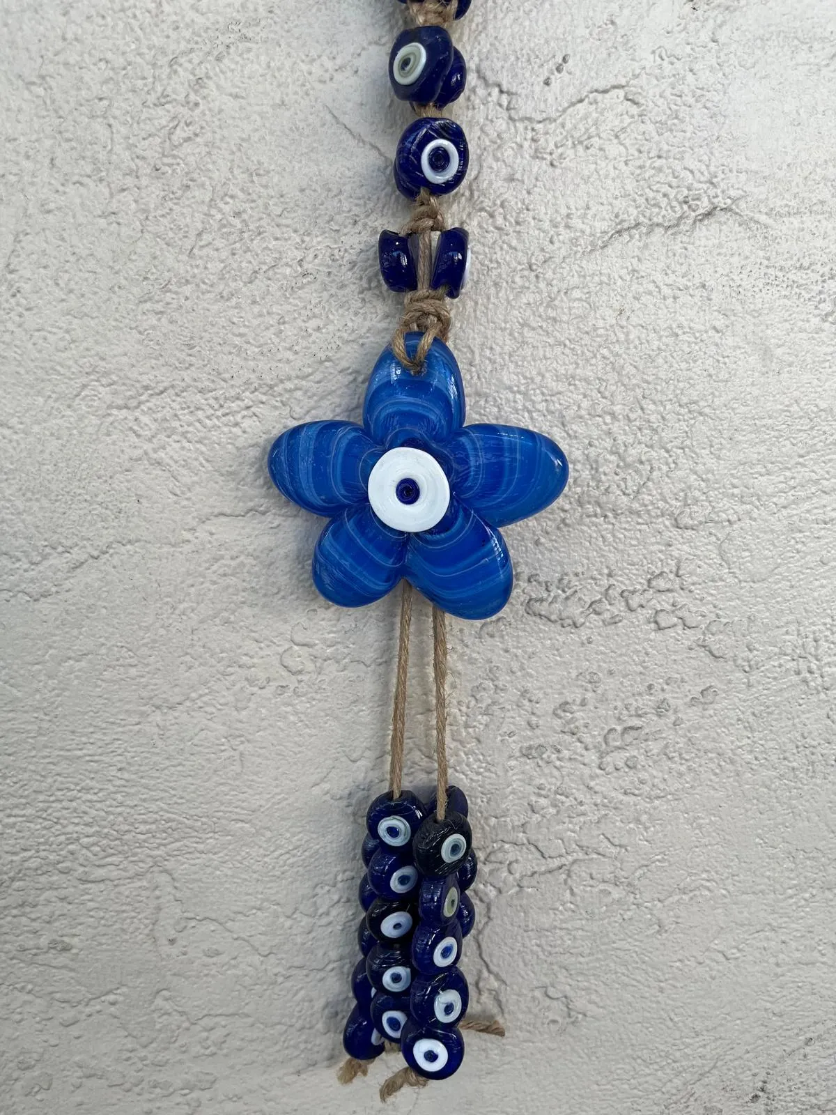 41 Flower Blue Glass Evil Eye Beads