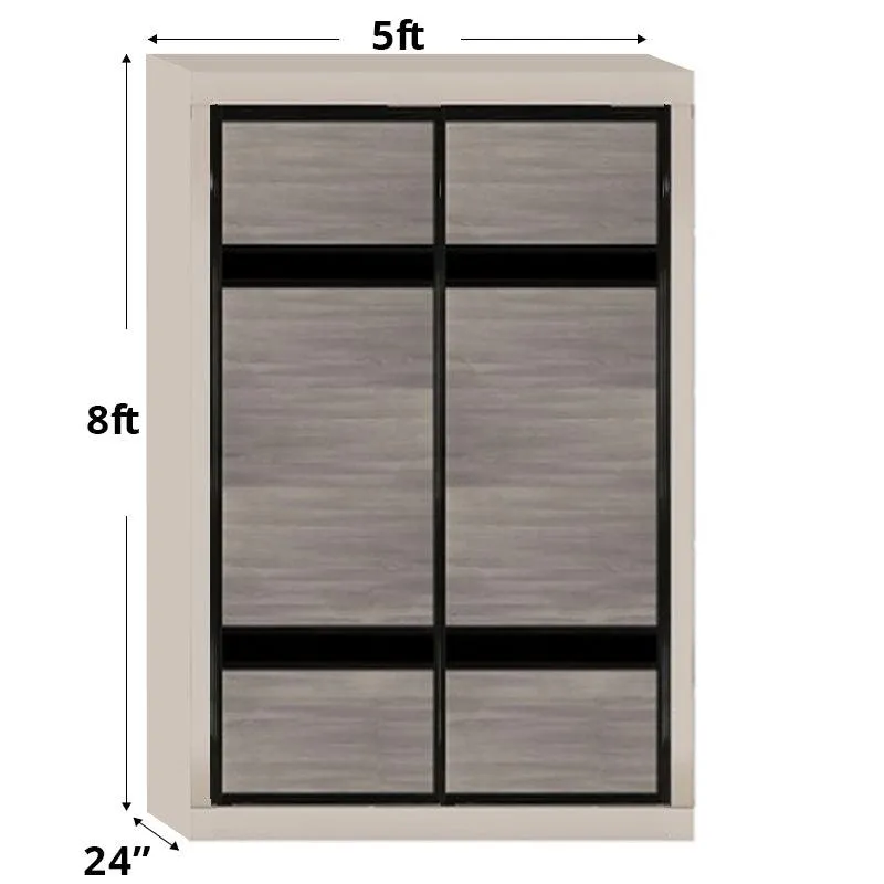 5ftx8ft Sliding Door Wardrobe D2(AG-S8)