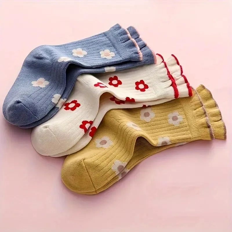 5pcs Youngsters' Breathable & Soft Crew Socks