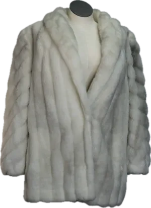 80s USA Faux Fox Fur Coat         L