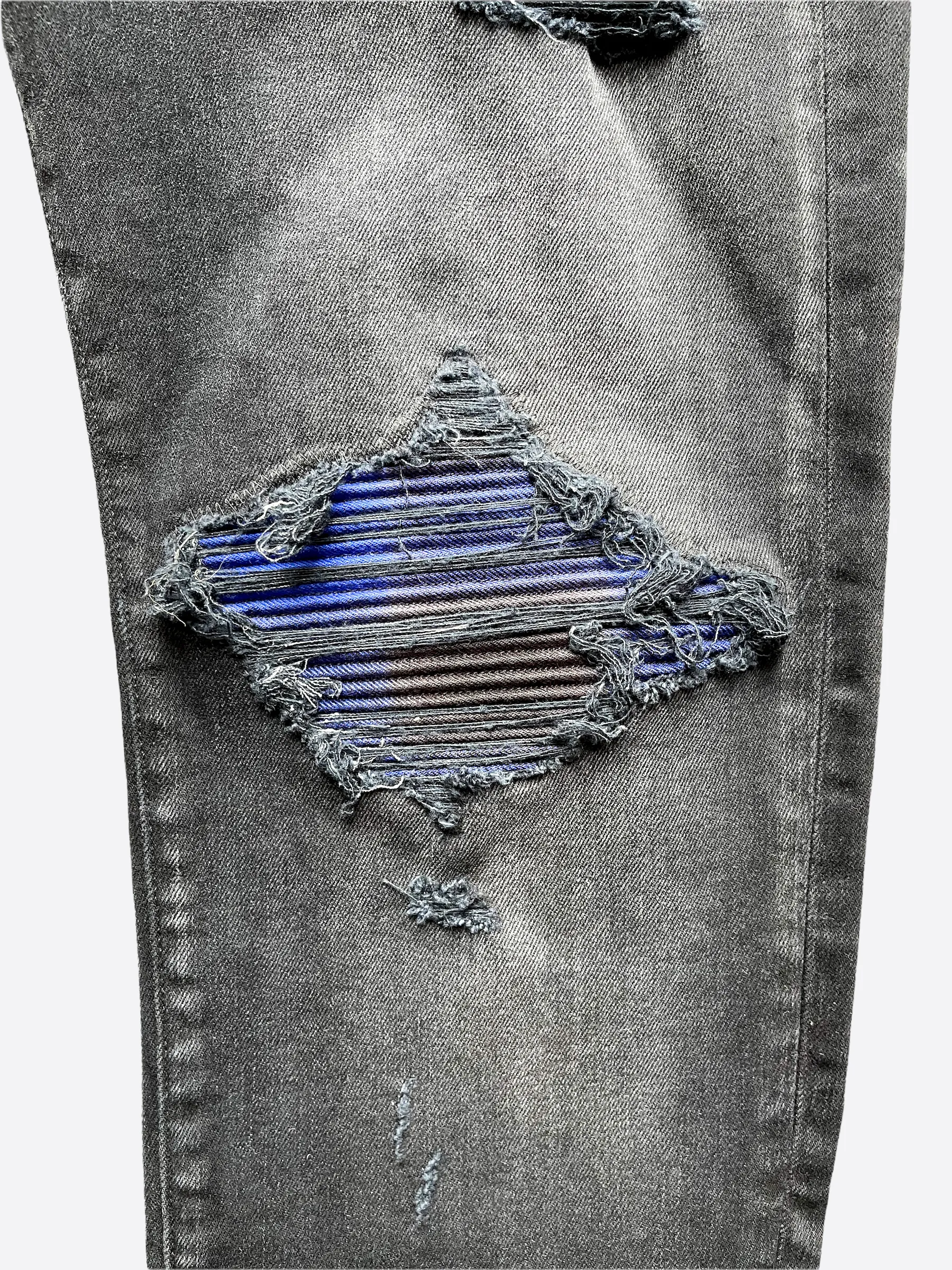 Amiri Plaid MX1 Distressed Jeans