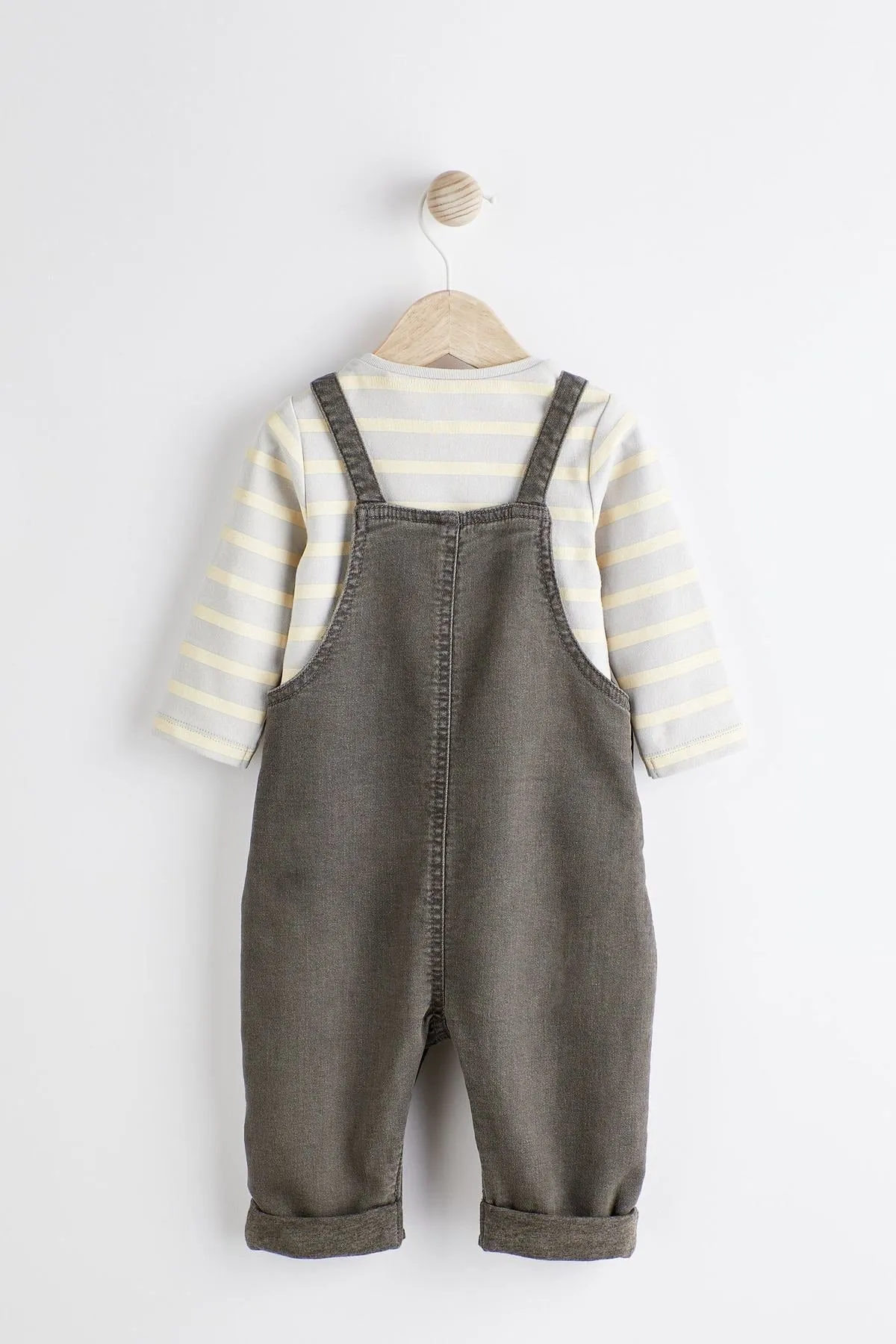 Baby Appliqué Denim Dungarees And Jersey Bodysuit Set