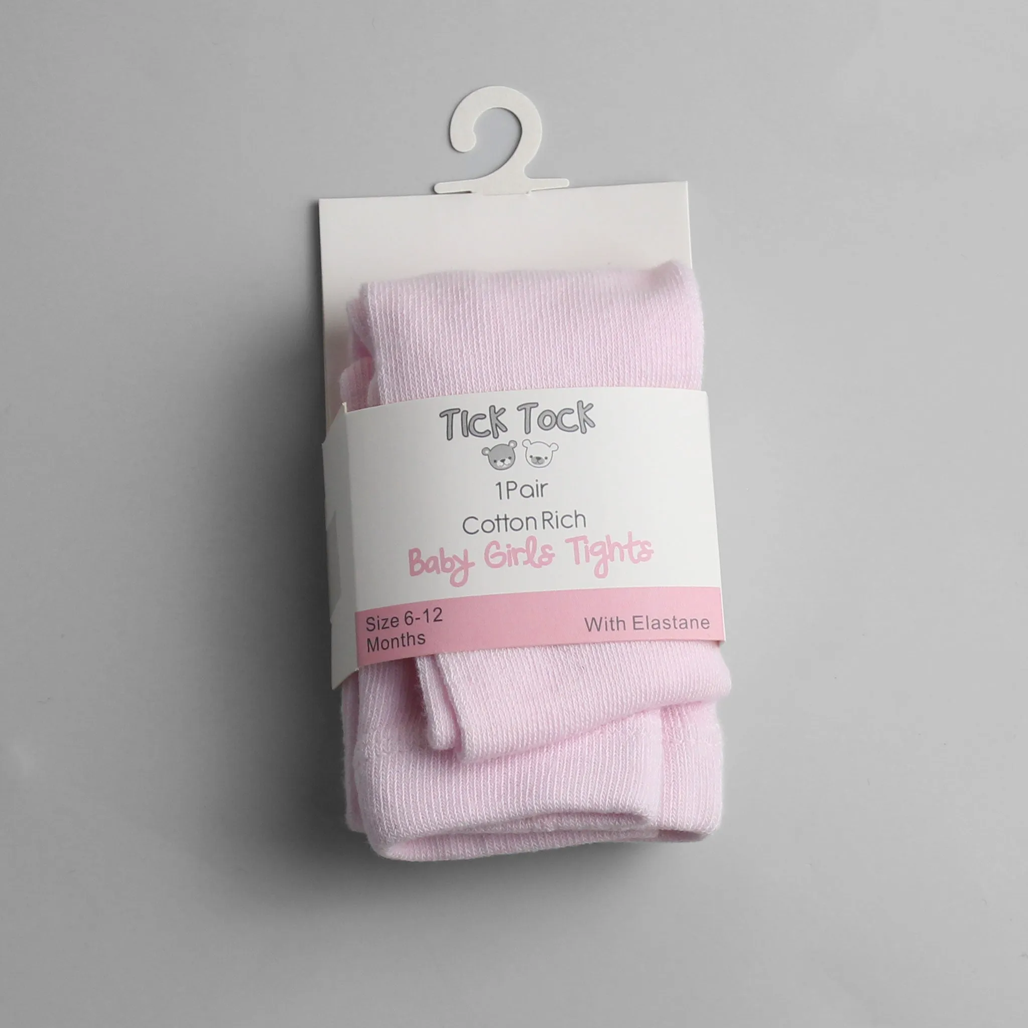 Baby Girls Pink Cotton Rich  Tights