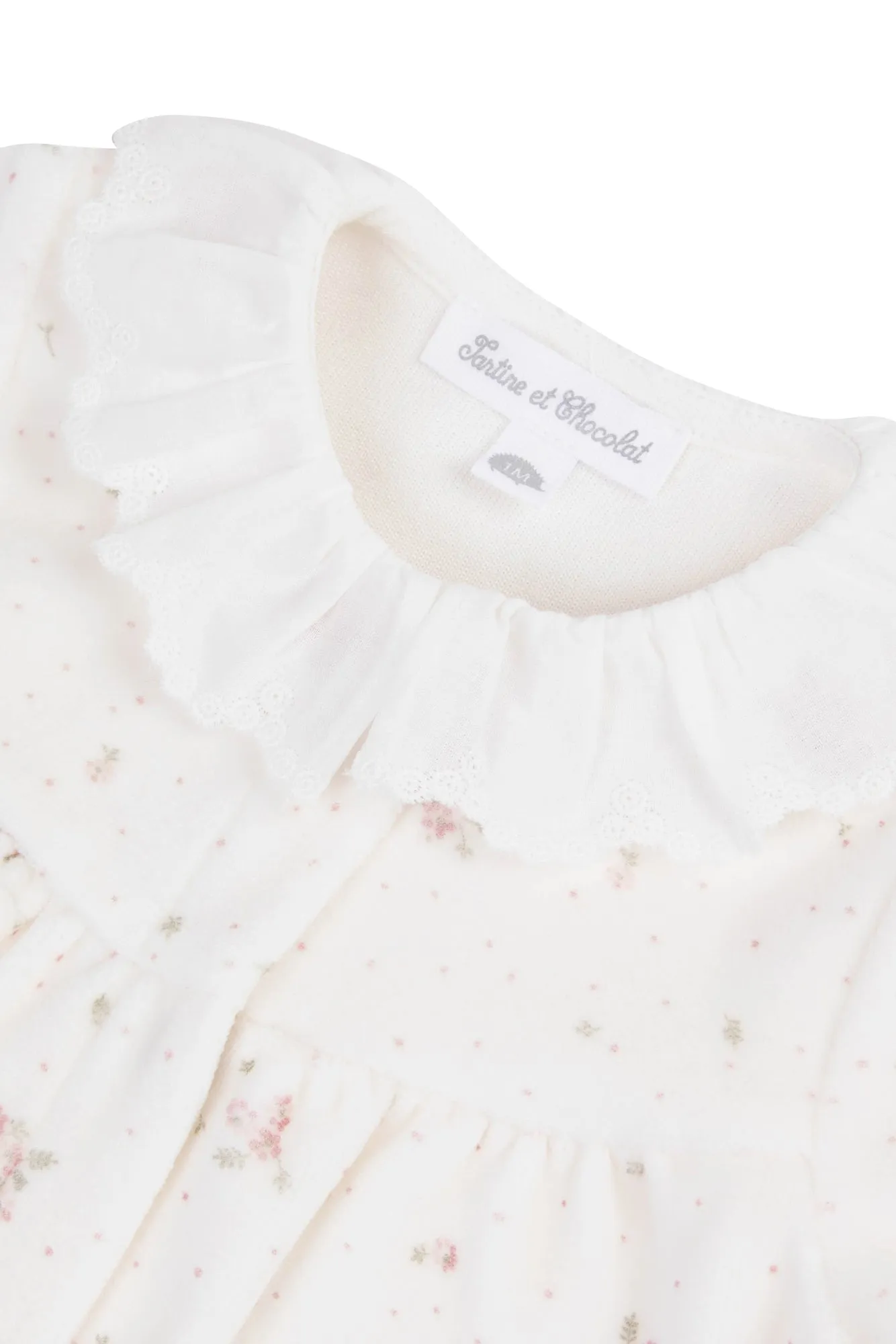 Babygrow - Velvet White Print Flowery