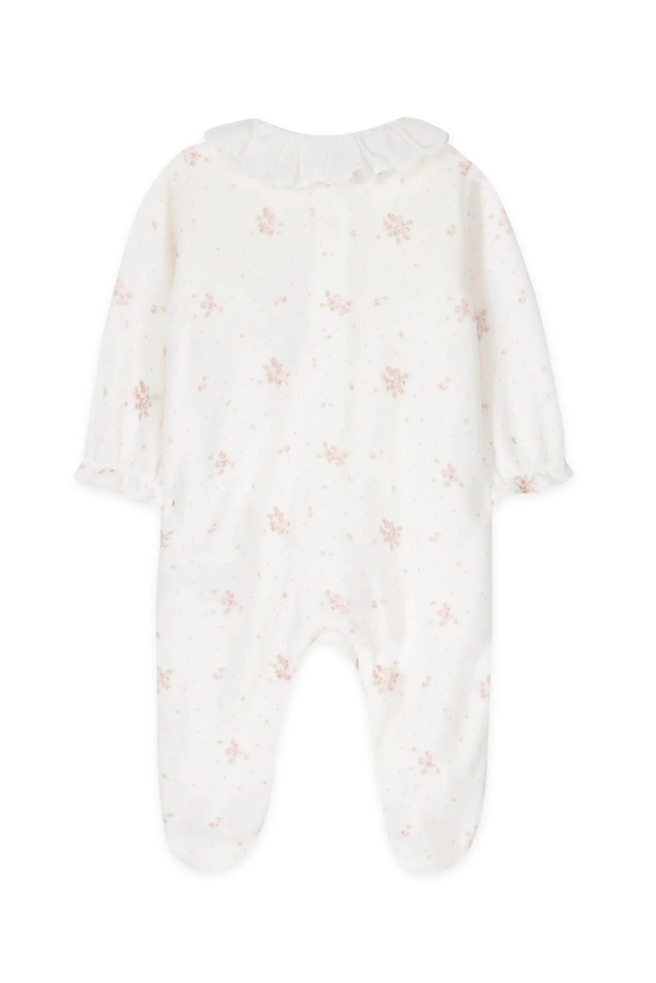 Babygrow - Velvet White Print Flowery
