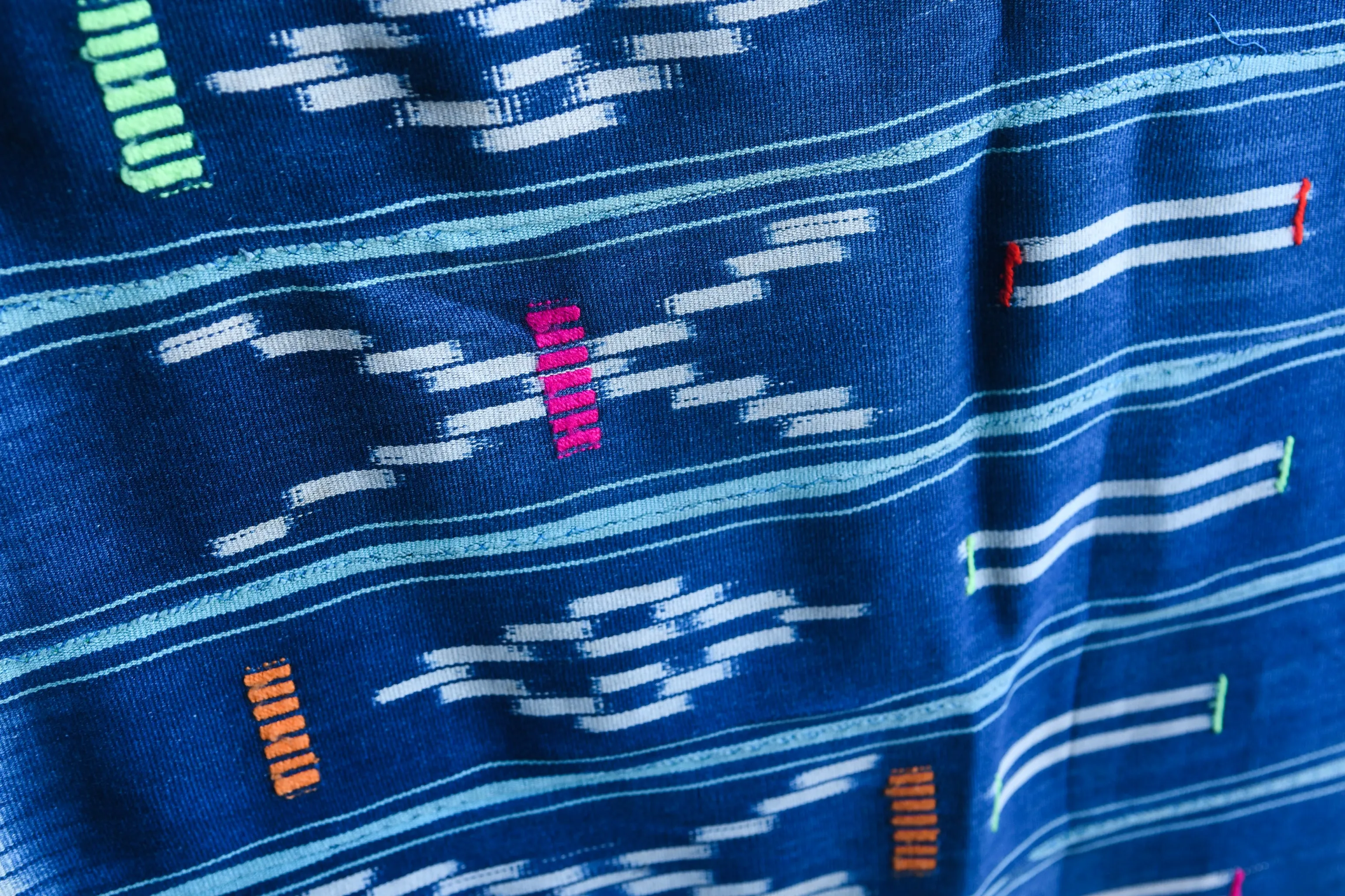 Baule Ikat  Fabric, African Indigo Cotton Textile