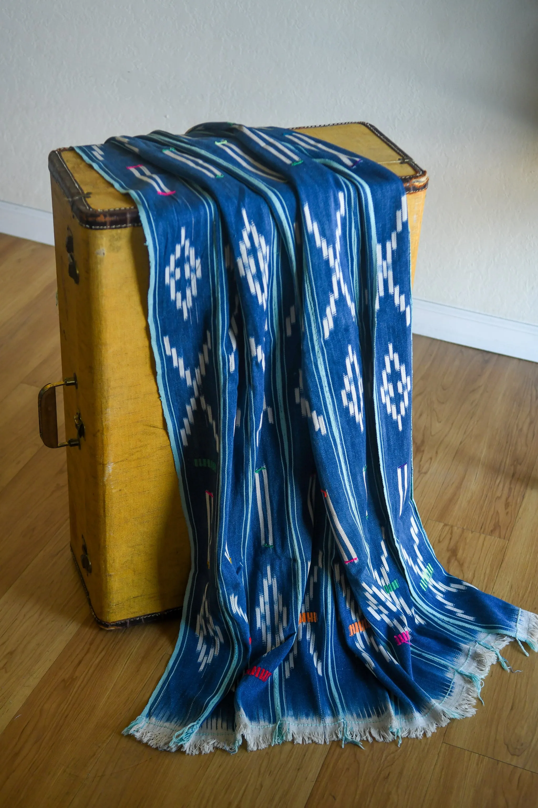 Baule Ikat  Fabric, African Indigo Cotton Textile