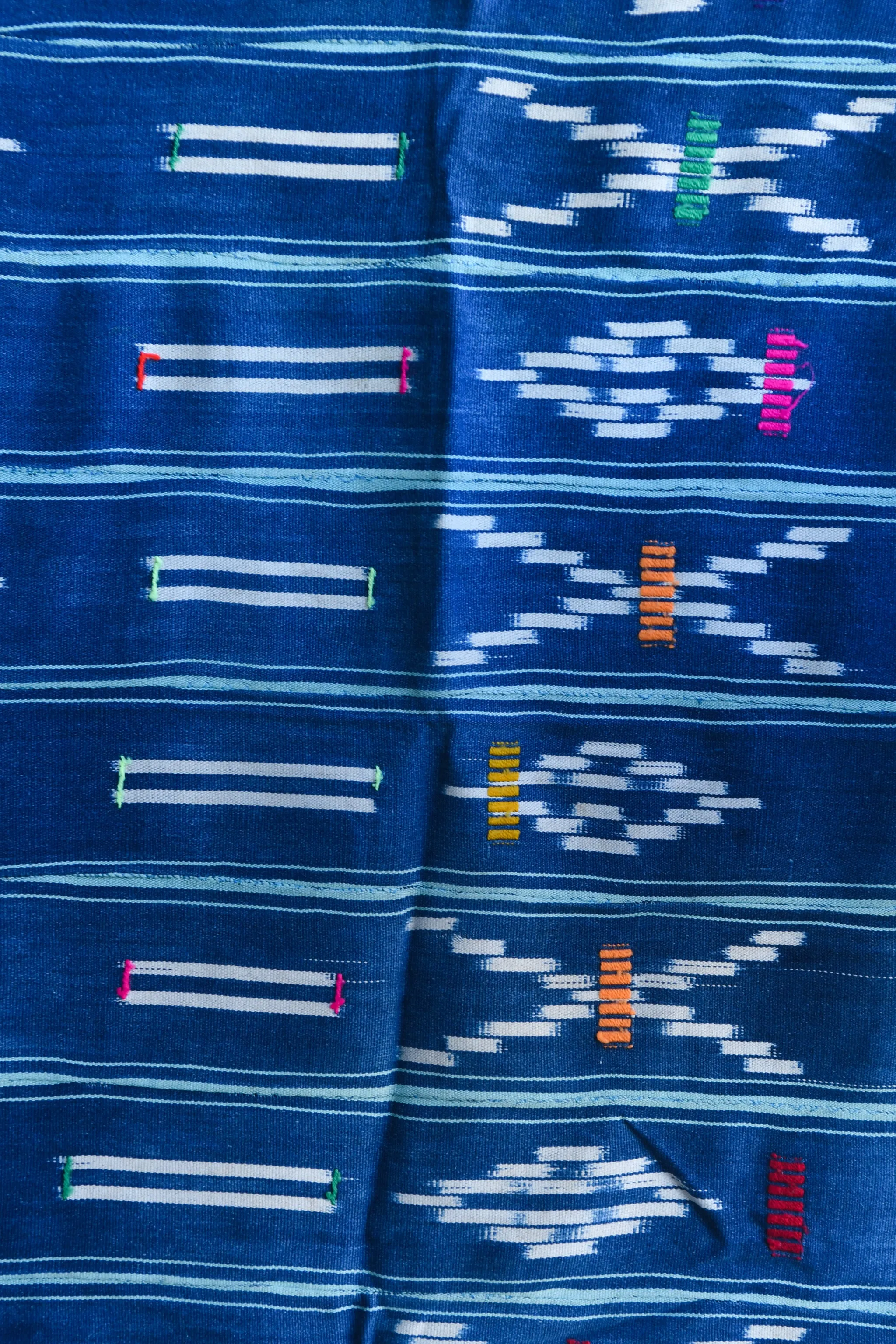 Baule Ikat  Fabric, African Indigo Cotton Textile
