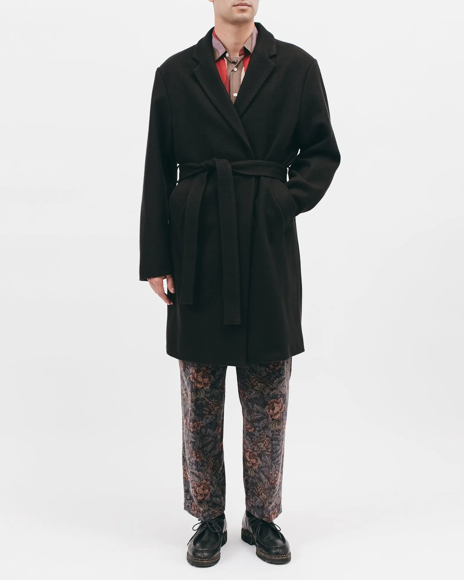 Belted Overcoat - Black