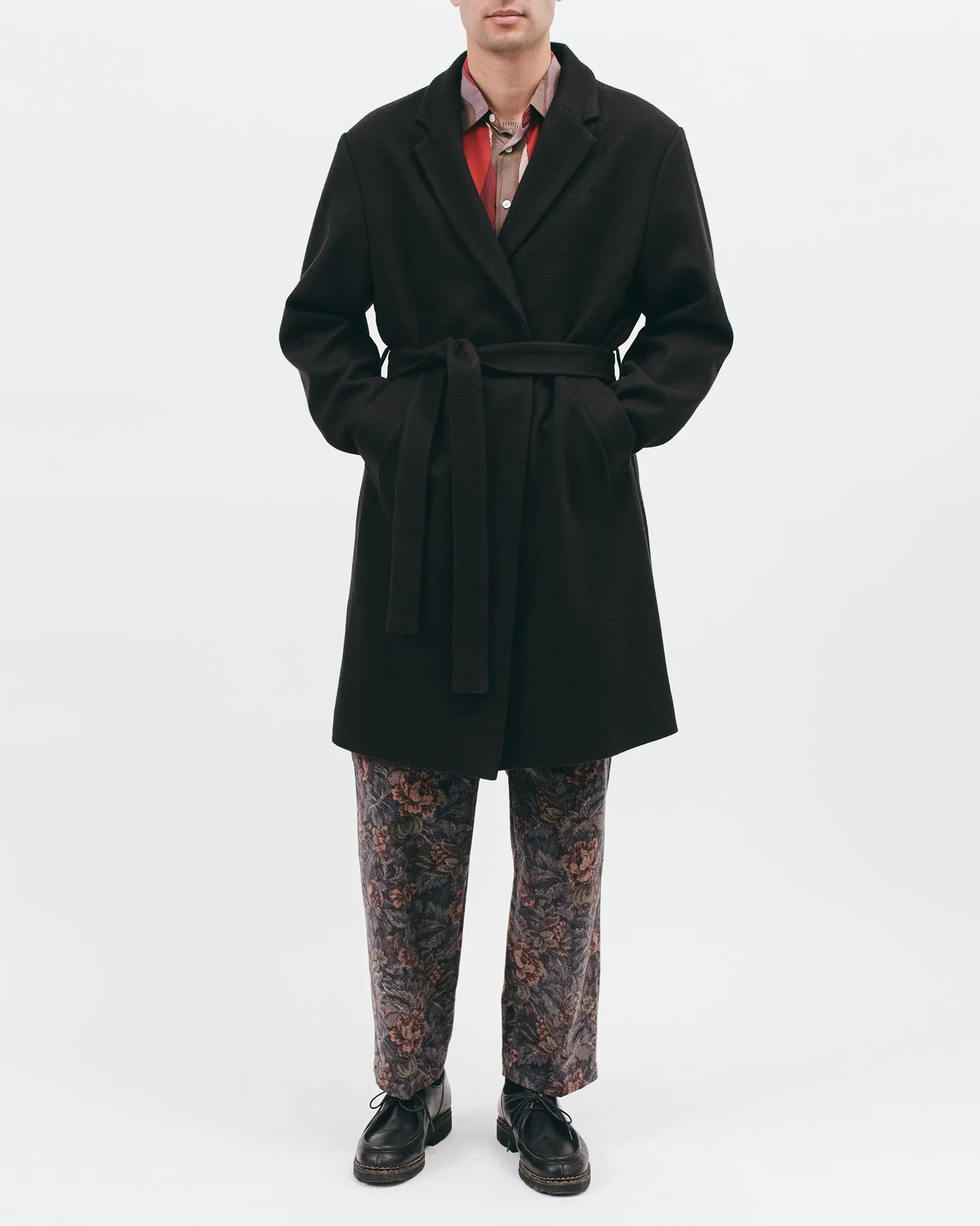 Belted Overcoat - Black