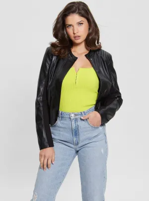 Black Fiammetta Leather Jacket