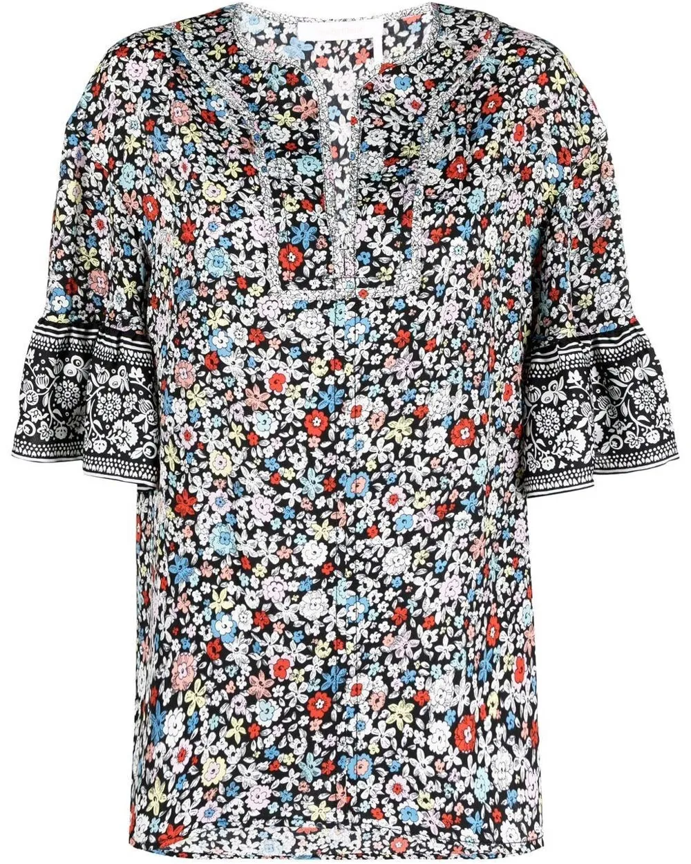 Black Floral Tunic