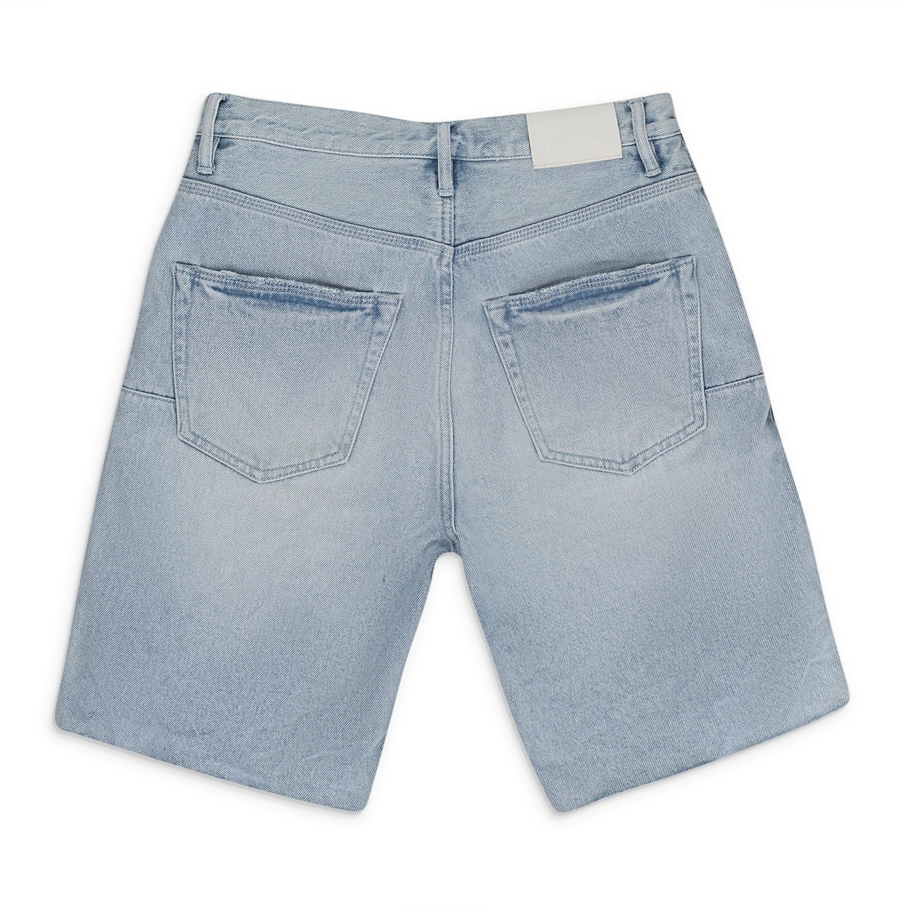 BLEACHED SIDE ZIP Indigo SHORTS