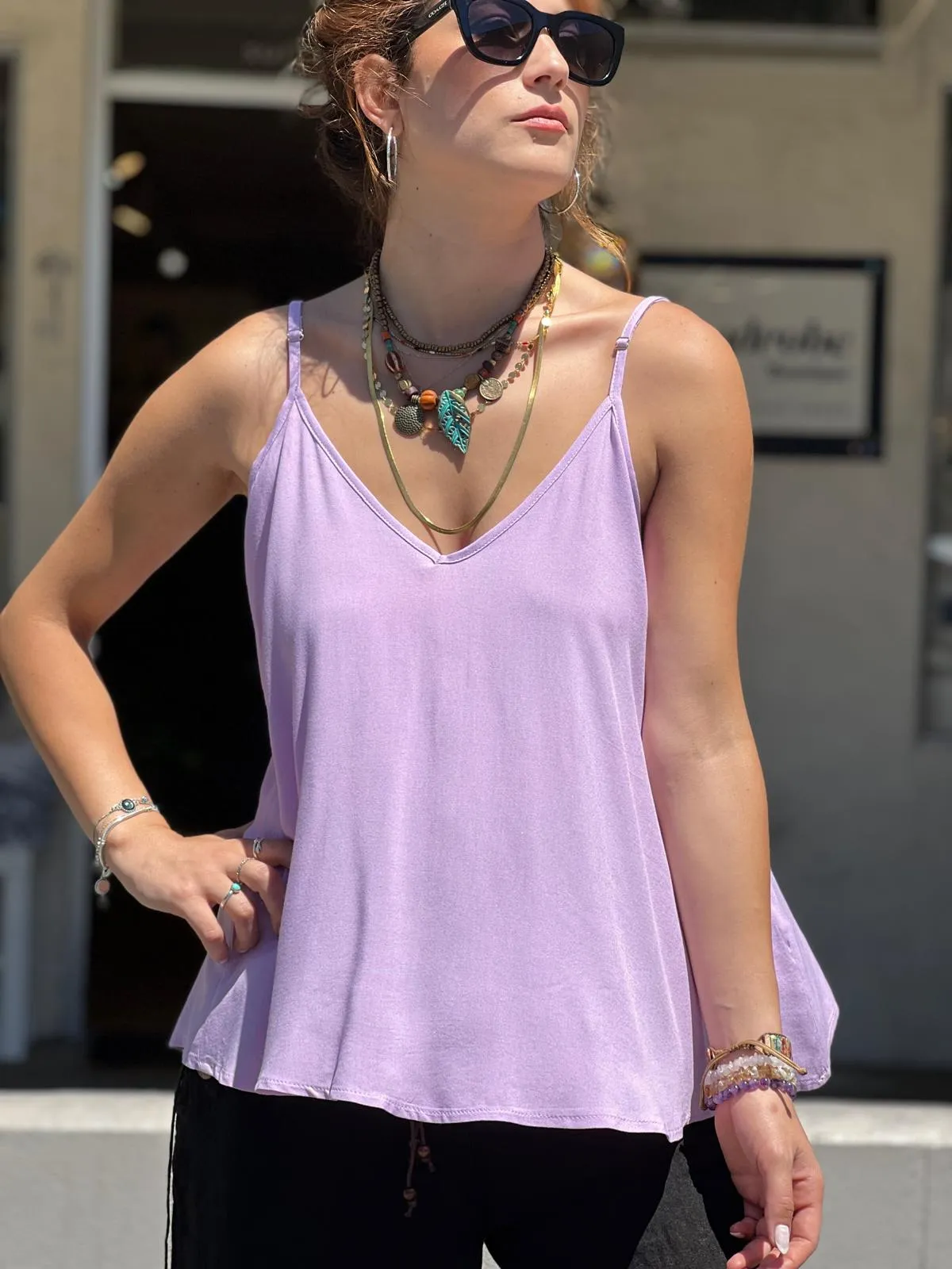 Blue Viscose Tunic with Adjustable Strap