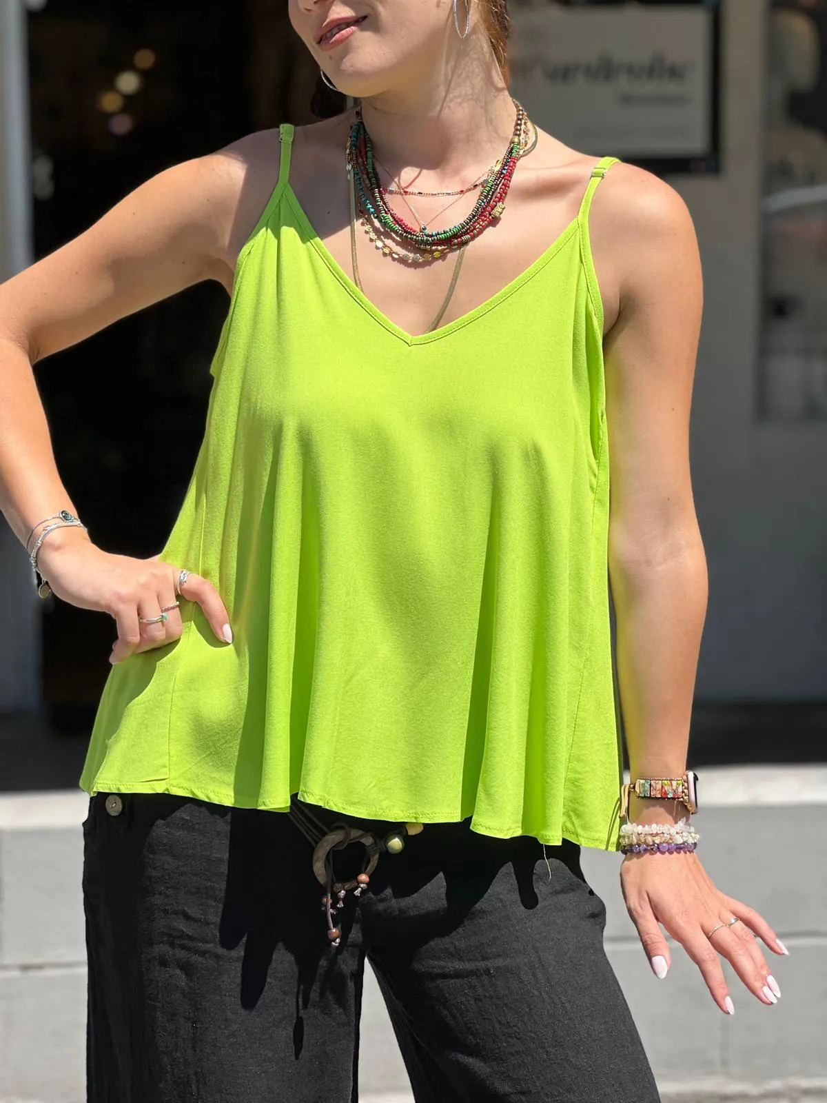 Blue Viscose Tunic with Adjustable Strap
