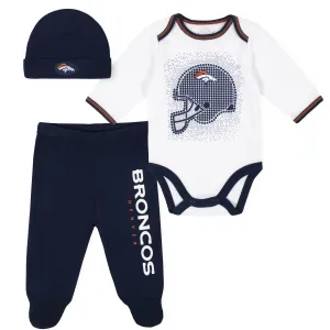 Broncos Baby Boys 3-Piece Bodysuit, Pant, and Cap Set
