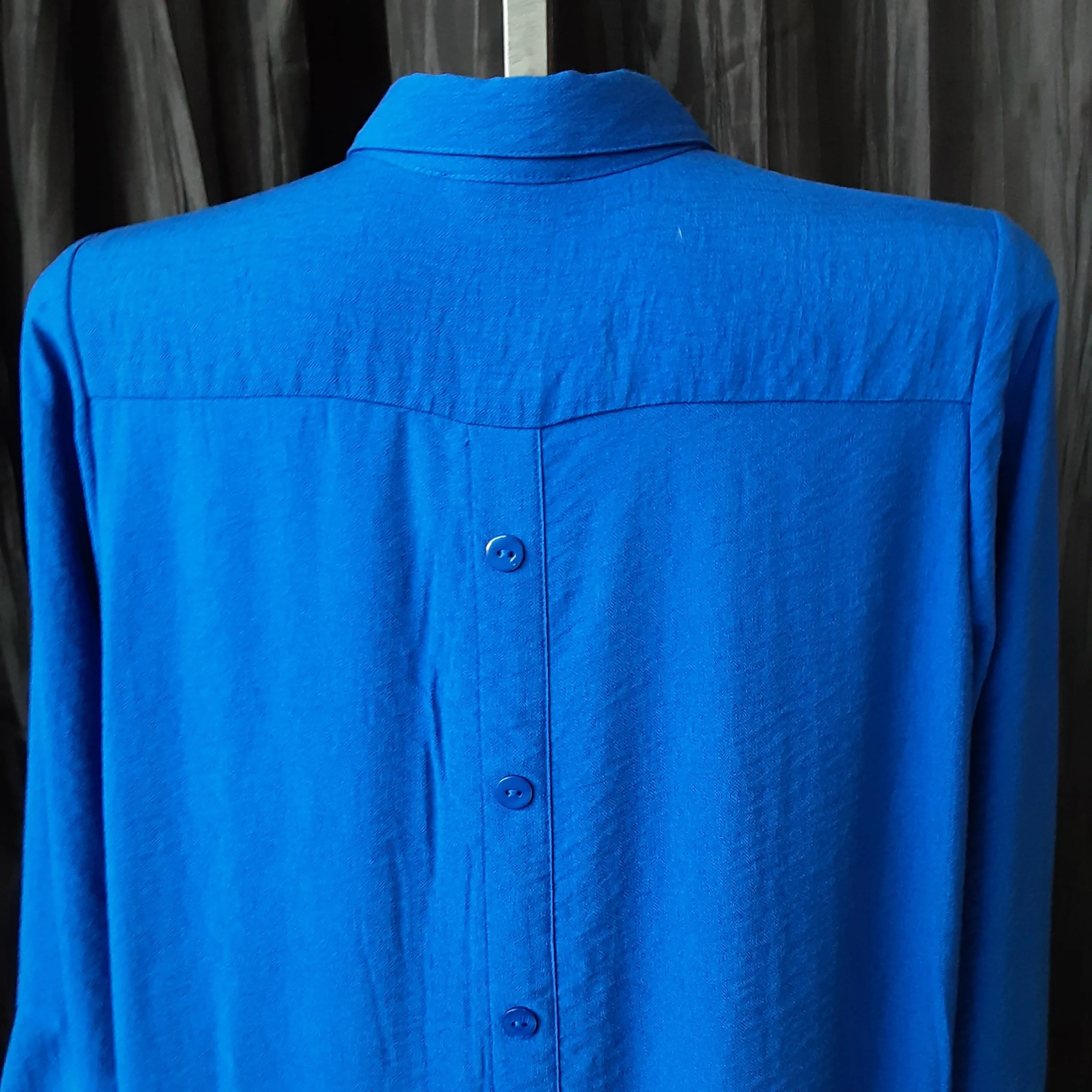 Button Down Tunic Blouse with Button Back Details