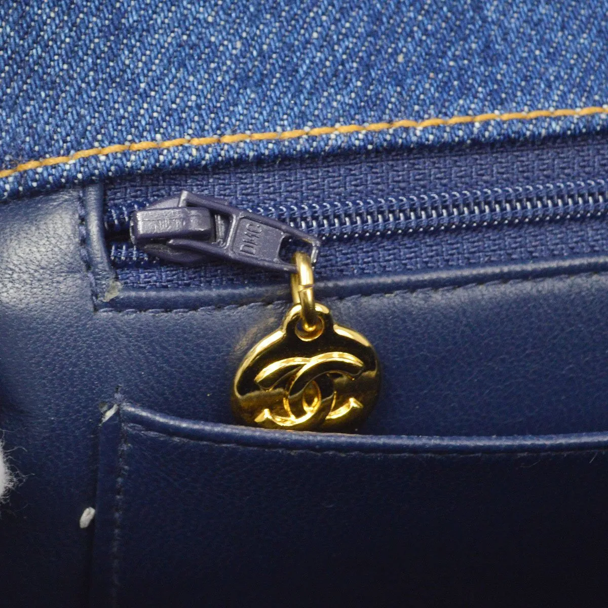 CHANEL 1996-1997 Denim Quilted Kelly 30 90049