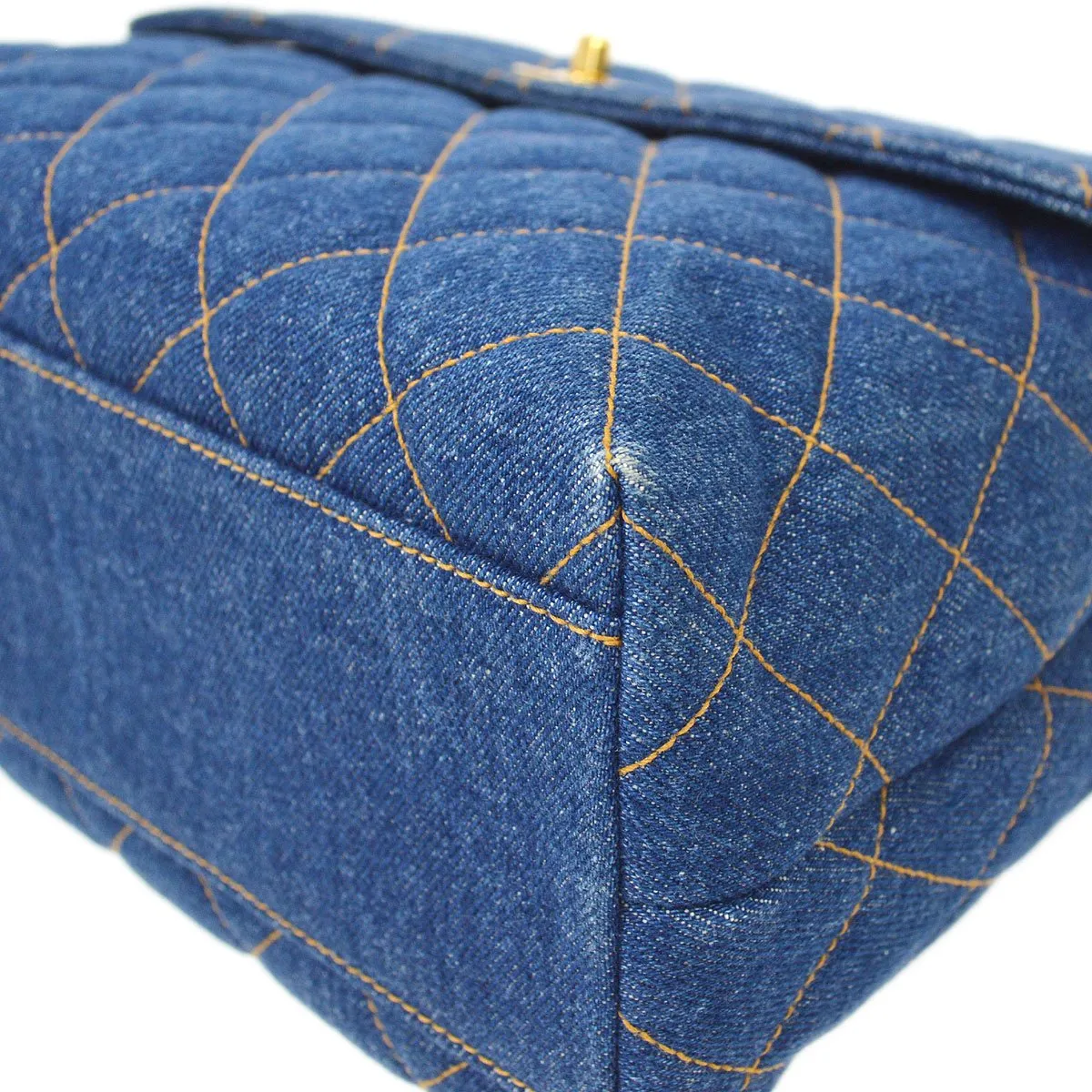CHANEL 1996-1997 Denim Quilted Kelly 30 90049