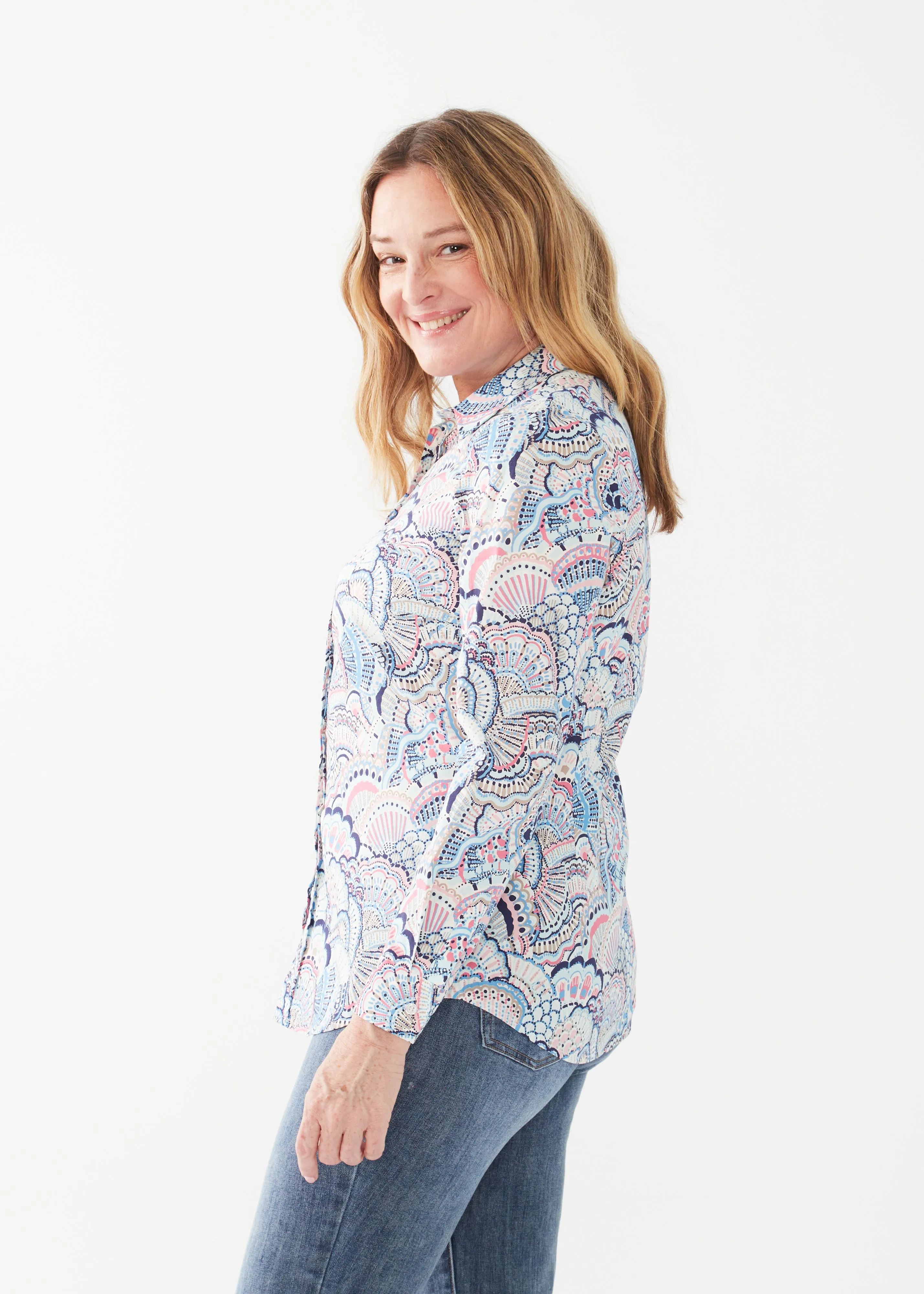 Classic Long Sleeve Poplin Shell Shirt