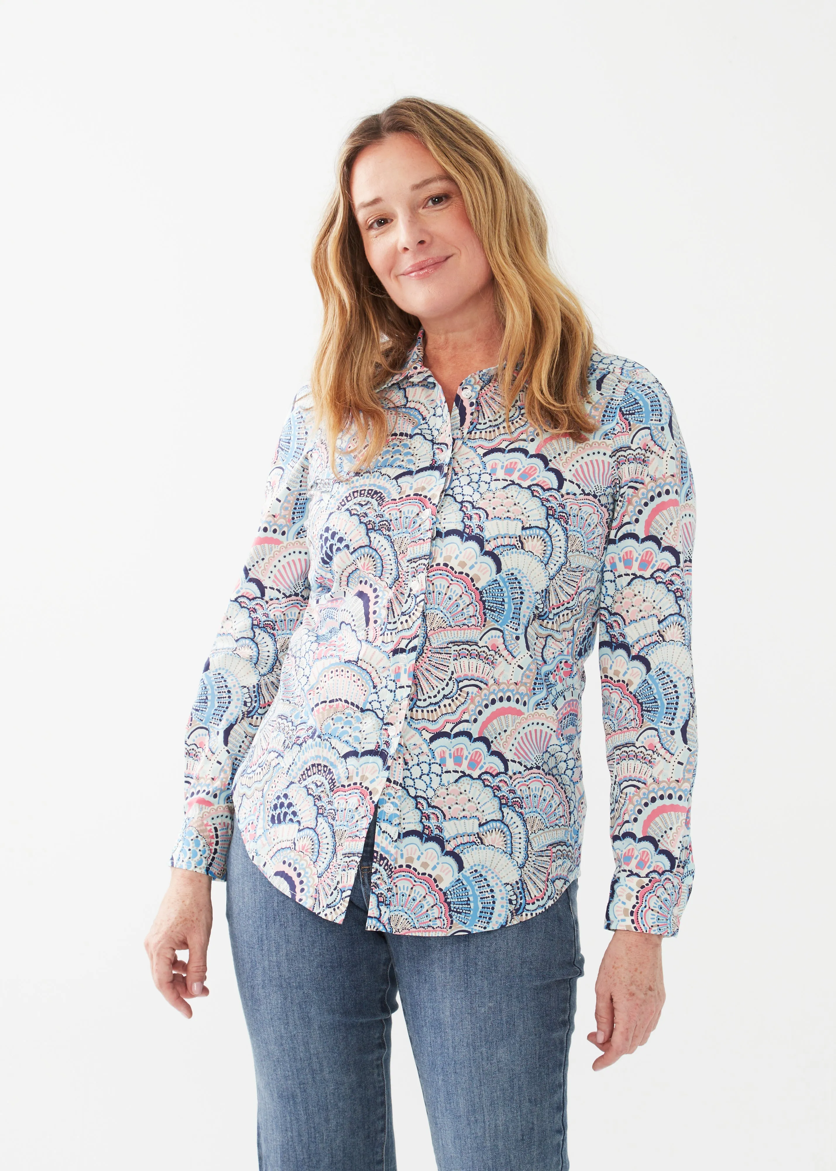 Classic Long Sleeve Poplin Shell Shirt