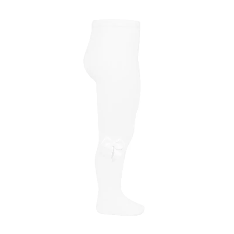 Condor® Tights with Grosgrain Bow - White