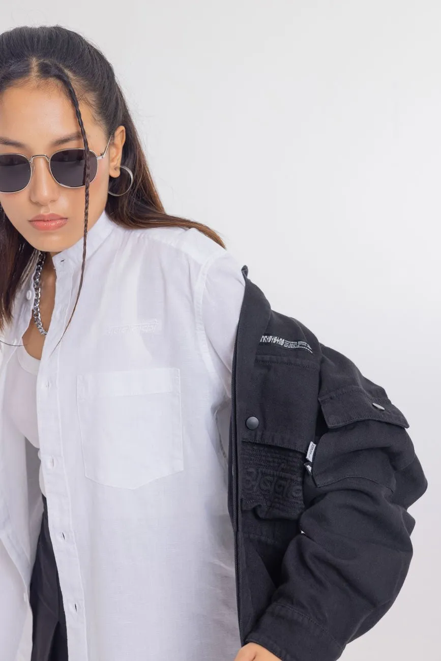 Cotton Twill Shacket // Black