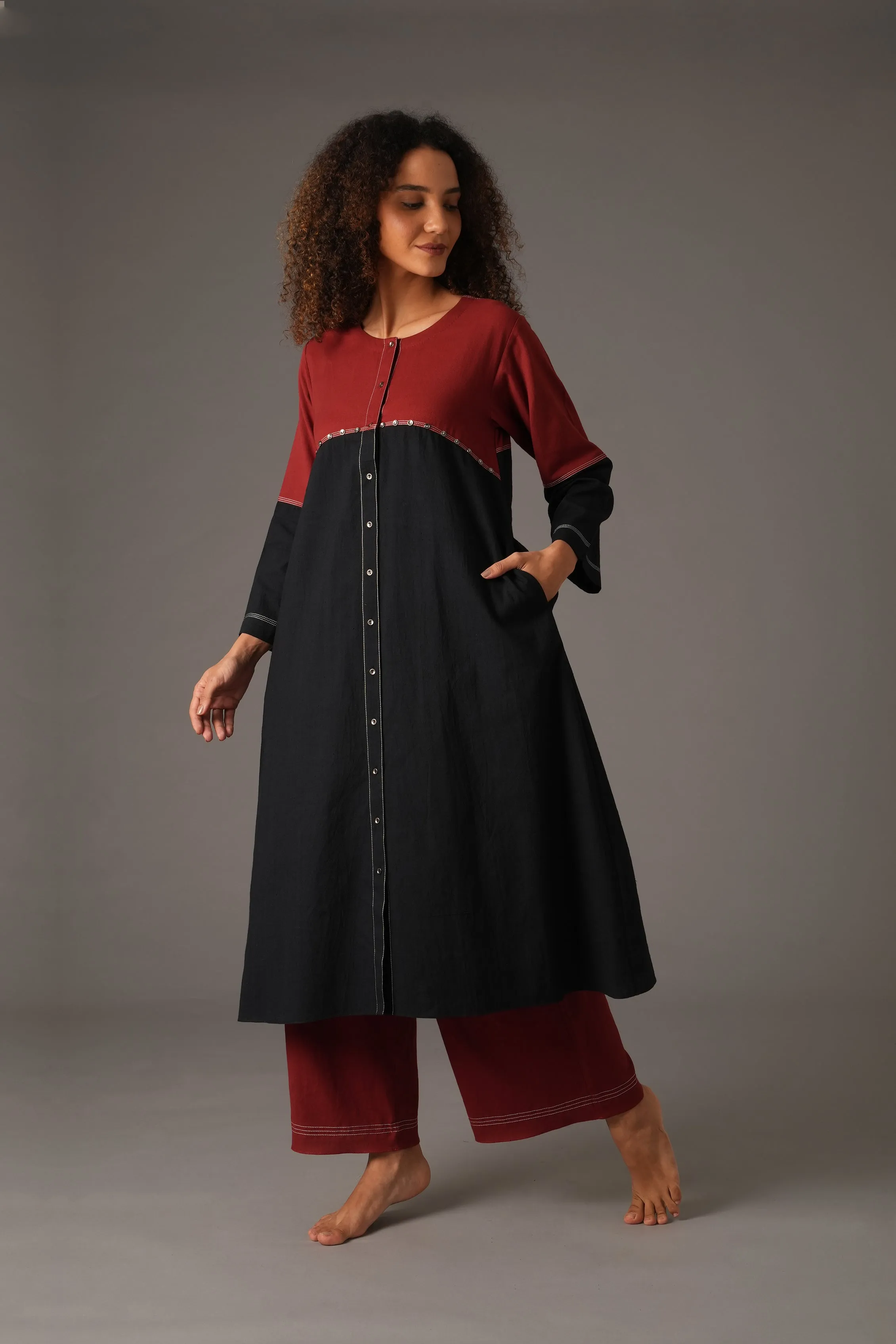 Crimson Alloy Dress with pant