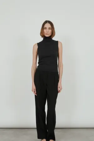 Deborah knitted top | Dark grey - Ultrafine merino-cashmere-silk blend