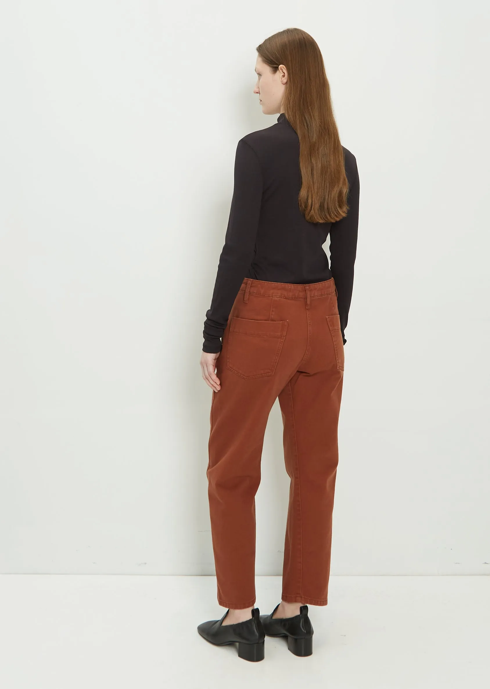 Denim Twisted Pant — Brick Brown