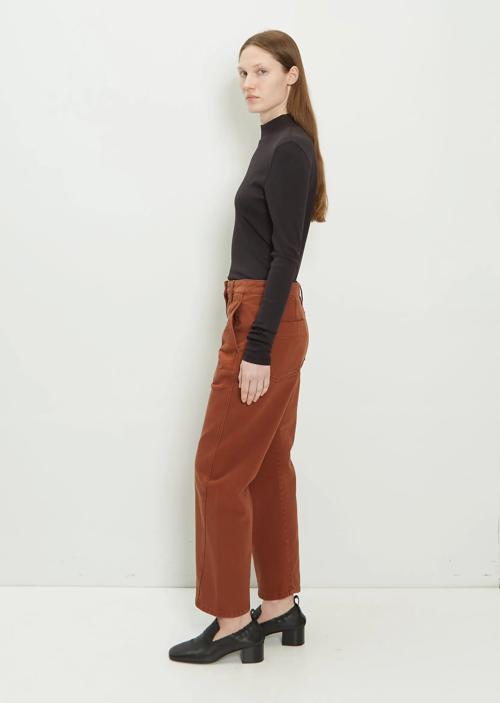 Denim Twisted Pant — Brick Brown