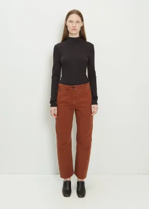 Denim Twisted Pant — Brick Brown