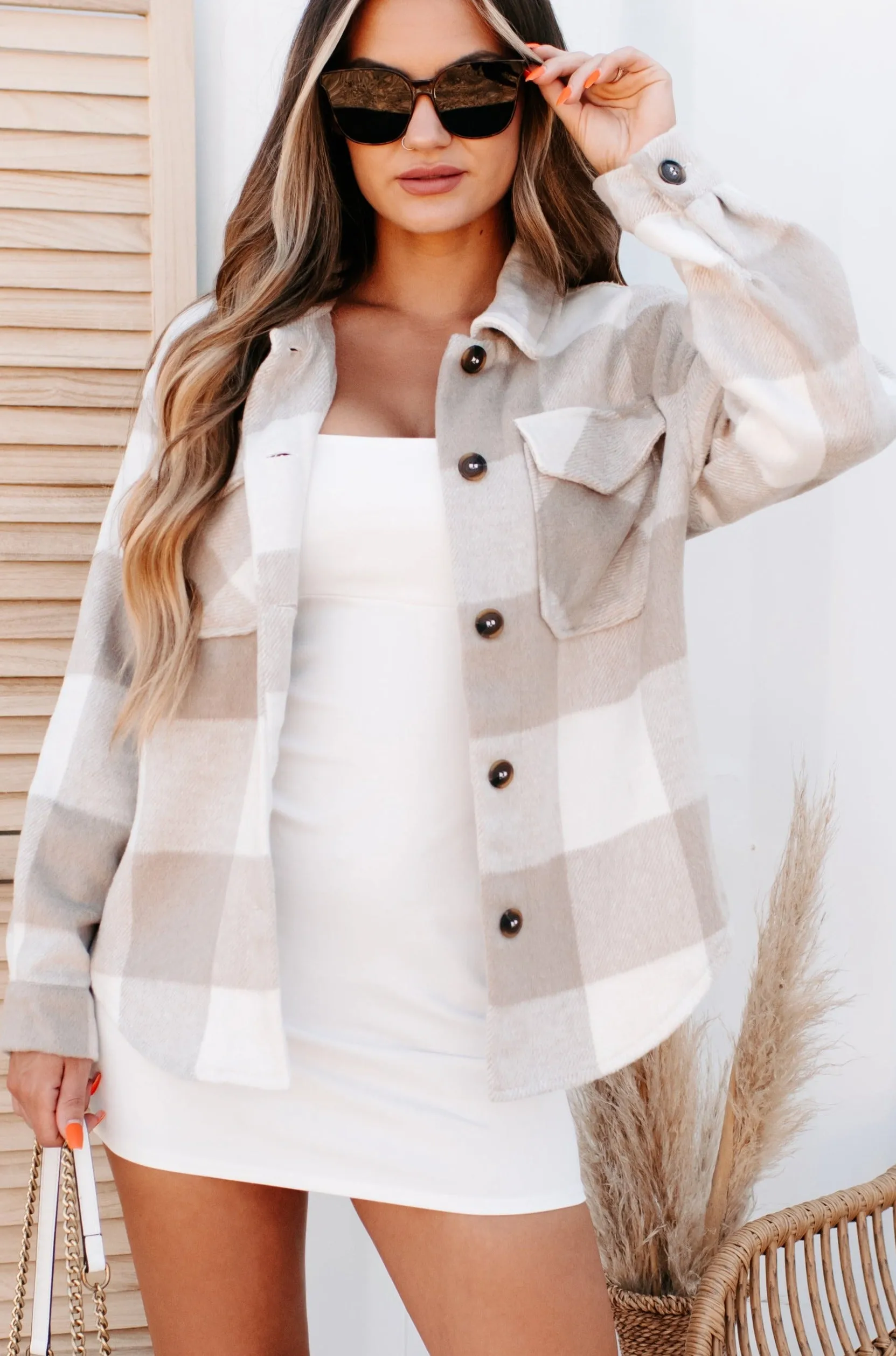 DOORBUSTER Dane Plaid Shacket (Khaki)