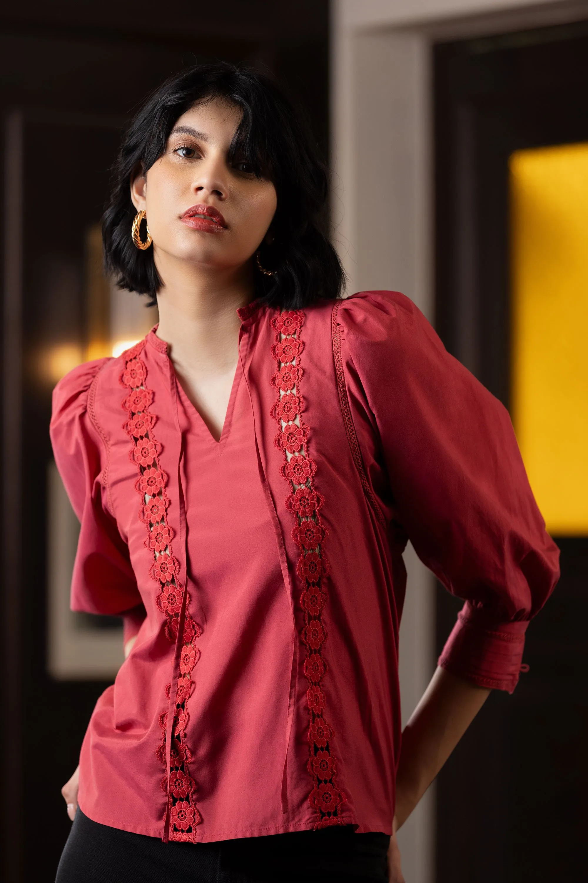 Emily Lovelock Crimson Anya Blouse