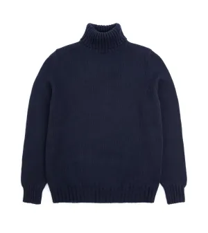 Fedeli Derby Cashmere Roll Neck Sweater: Dark Navy