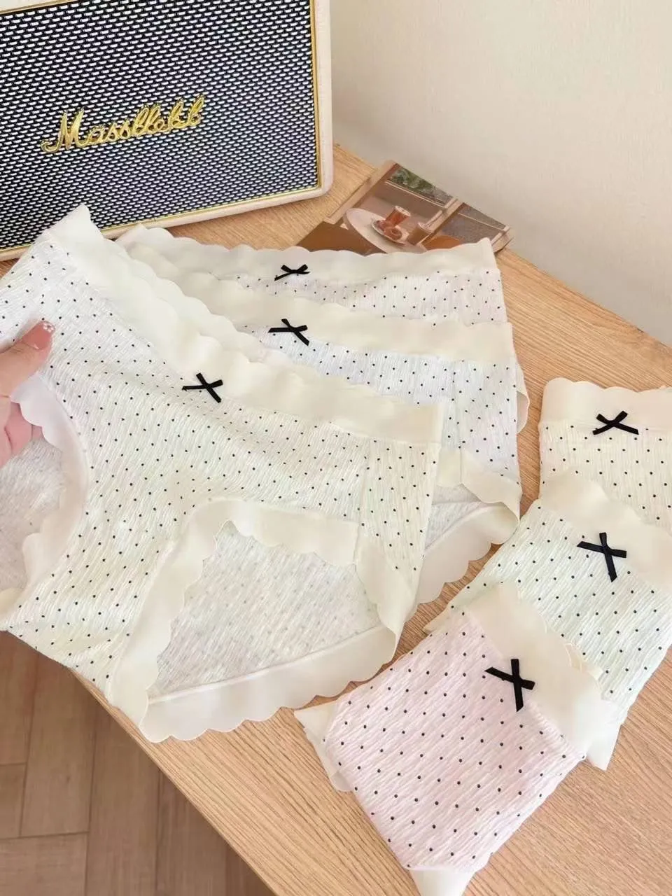 Female Korean Stylish breathable bowknot underwear lingerie