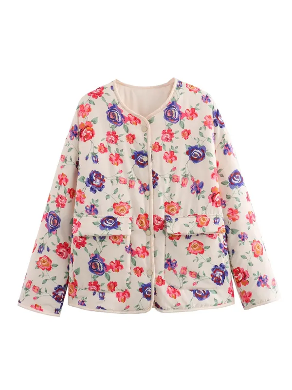 Floral Flap Jacket for Women