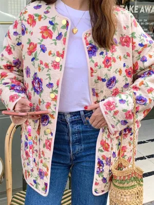 Floral Flap Jacket for Women