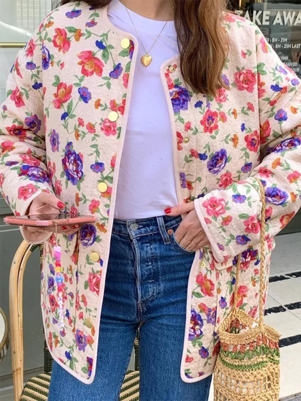 Floral Flap Jacket for Women