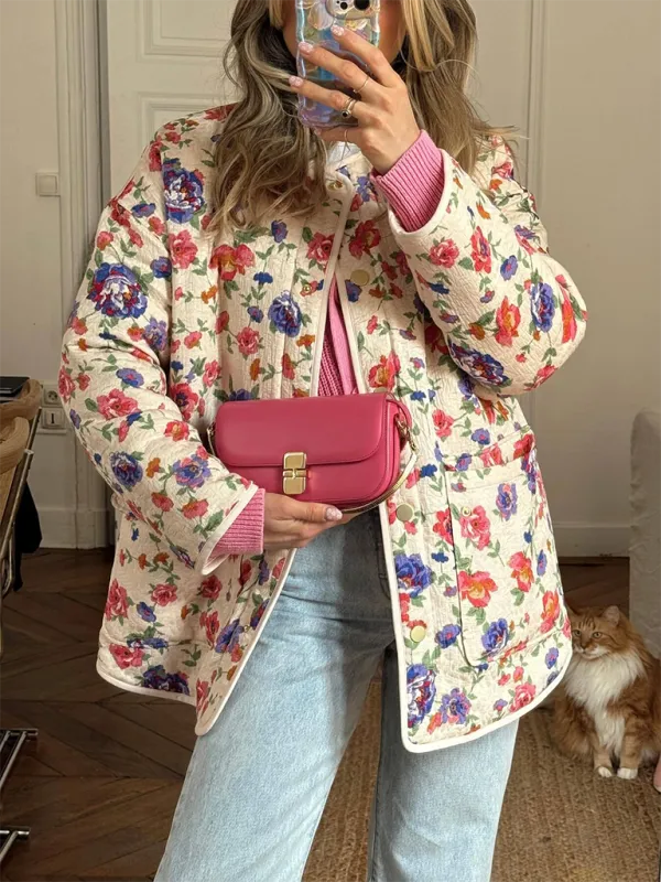 Floral Flap Jacket for Women