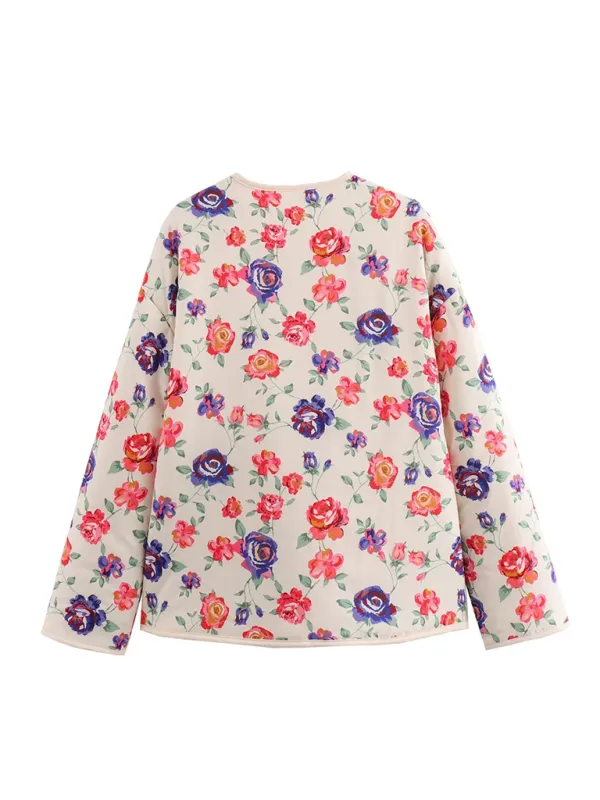 Floral Flap Jacket for Women