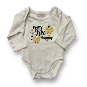 Girls Duck Duck Goose Size 6-9 Months White Long Sleeve Snap Bottom Bodysuit