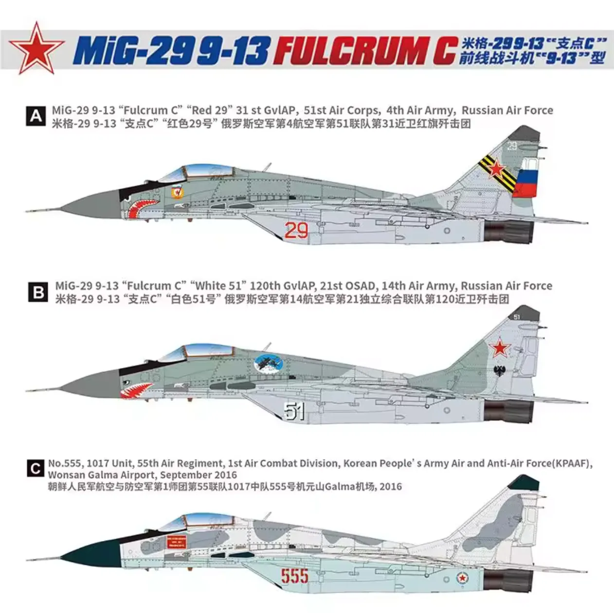 Great Wall Hobby L7213 1/72 Mig-29 Fulcrum C 9-13 kit