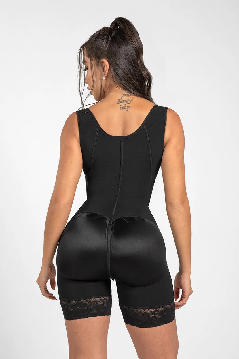 Half Hybrid Bodysuit Black