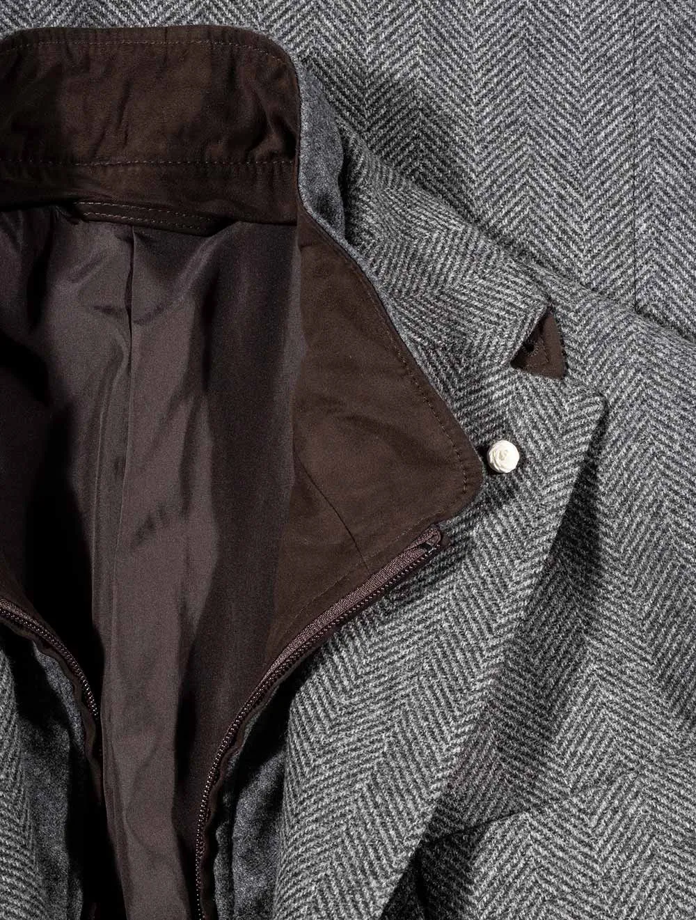 Herringbone Overcoat With Insert Grey
