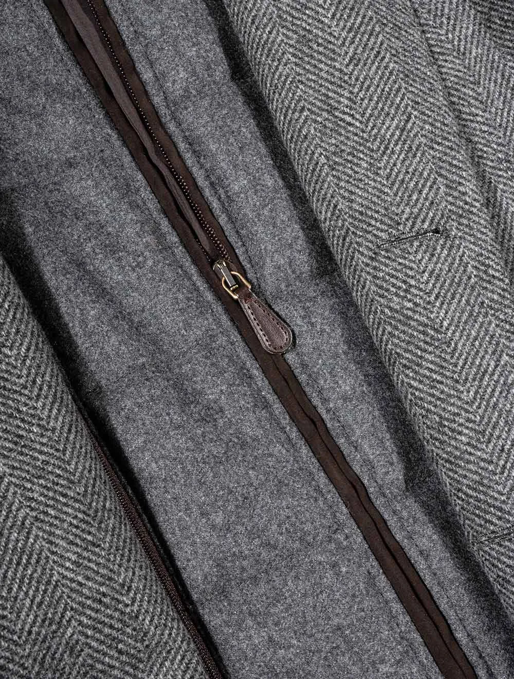 Herringbone Overcoat With Insert Grey